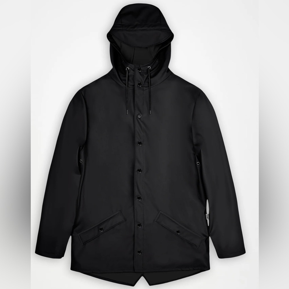 Rains Black Hooded Raincoat
